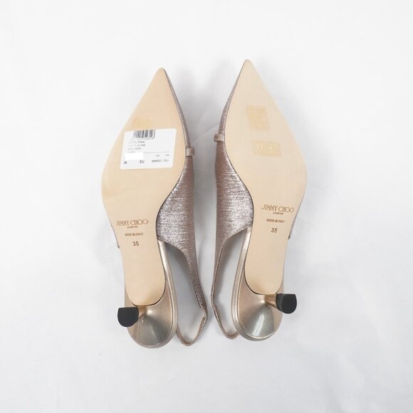 Jimmy Choo Amita 45 Slingback Pumps In Macaron Glitter - Picture 6 of 13